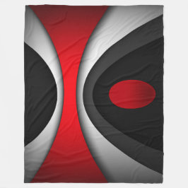 Groot tapelandje, modern, abstract, rood, zwart fleece deken
