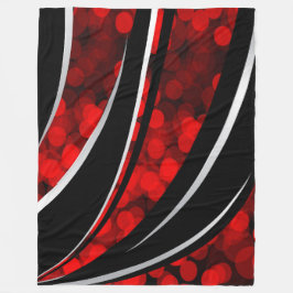 Groot tapelandje, modern, abstract, rood, zwart fleece deken