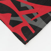 Groot tapelandje, modern, abstract, rood, zwart fleece deken (Hoek)