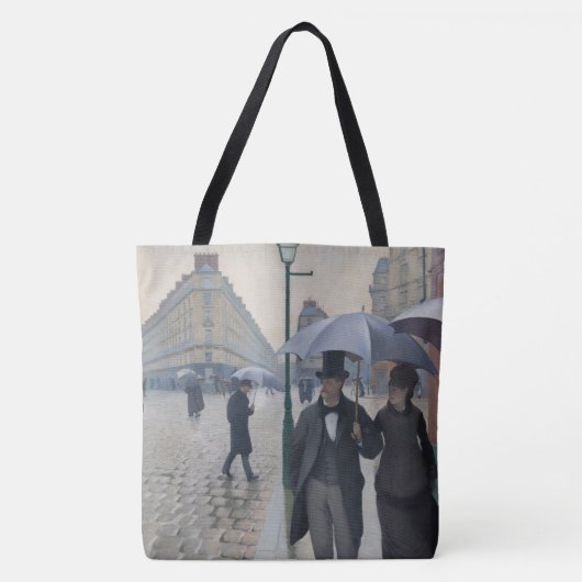 Groot Tas "Paris Street Rainy Day" door Caillebott (Voorkant)