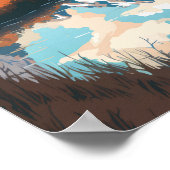 Groot Teton Nationaal Park Illustratie Retro Poster (Hoek)