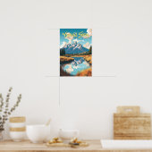 Groot Teton Nationaal Park Illustratie Retro Poster (Keuken)