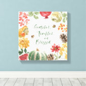 Groot, Thankful en Gezegend Oogst Canvas Afdruk (Insitu (Houten vloer))