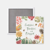 Groot, Thankful en Gezegend Oogst Magneet (Voorkant / Achterkant)