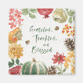 Groot, Thankful en Gezegend Oogst Magneet (Voorkant)