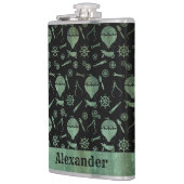 Groot thema Stampunk Verdigris-ballonnen Aangepast Heupfles (Links)