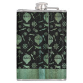 Groot thema Stampunk Verdigris-ballonnen Aangepast Heupfles (Achterkant)