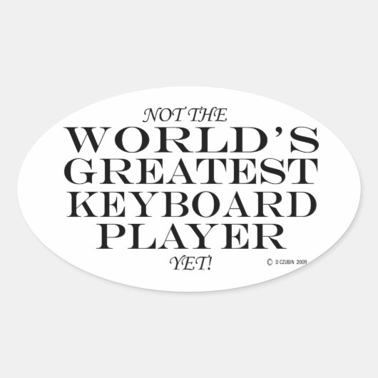 Groot toetsenbord speler, maar ovaal Sticker (Voorkant)