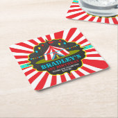 Groot Top Circus Carnaval Chalkboard 1st Kartonnen Onderzetters (Schuin)