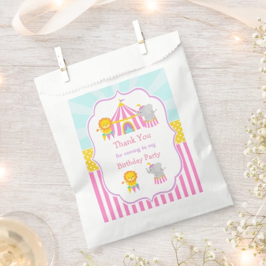 Groot Top Circus Carnaval in Roze Bedankzakje (Geknipt)