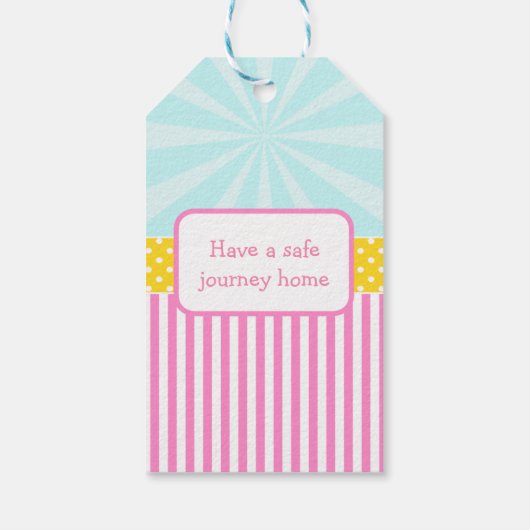 Groot Top Circus Carnaval in Roze Cadeau Label Cadeaulabel (Achterkant)