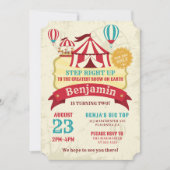 Groot Top Circus Carnaval  Verjaardagsfeest Kaart (Voorkant)