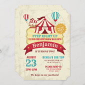 Groot Top Circus Carnaval  Verjaardagsfeest Kaart (Voorkant / Achterkant)