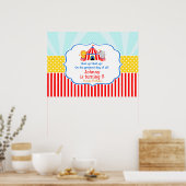 Groot Top Circus Carnaval Verjaardagsfeest Poster (Keuken)