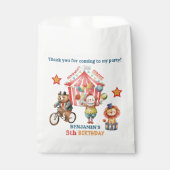 Groot Top Circus Carnaval Vijfde Verjaardag Bedankzakje (Voorkant)