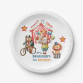 Groot Top Circus Carnaval Vijfde Verjaardag Papieren Bordje (Voorkant)