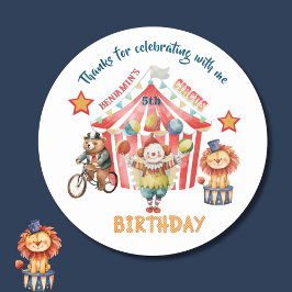 Groot Top Circus Carnaval Vijfde Verjaardag Ronde Sticker