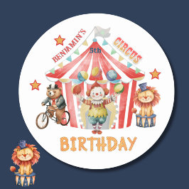 Groot Top Circus Carnaval Vijfde Verjaardag Ronde Sticker