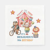 Groot Top Circus Carnaval Vijfde Verjaardag Servet (Voorkant)