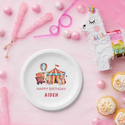 Groot Top Circus Gelukkige Verjaardag Papieren Bordje (Feest)