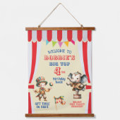 Groot Top Circus Thema Verjaardag Hangend Wandkleed (Voorkant)