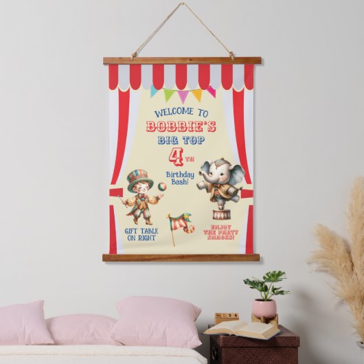 Groot Top Circus Thema Verjaardag Hangend Wandkleed (Slaapkamer)