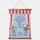 Groot Top Circus Thema Verjaardag Hangend Wandkleed (Voorkant)