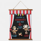 Groot Top Circus Thema Verjaardag Hangend Wandkleed (Voorkant)