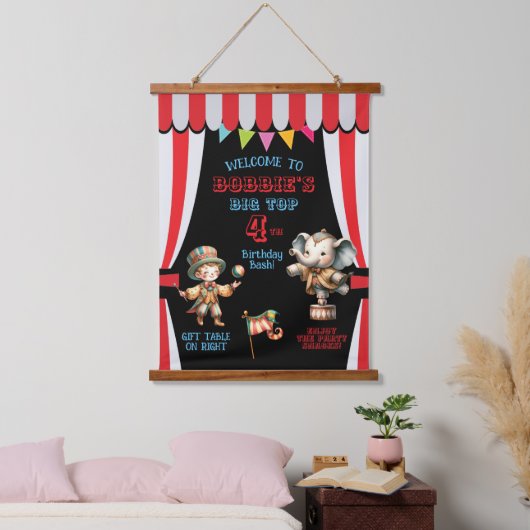 Groot Top Circus Thema Verjaardag Hangend Wandkleed (Slaapkamer)