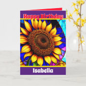 Groot trendy uniek elegant zonnebloem Collectie Kaart (Gele Bloem)