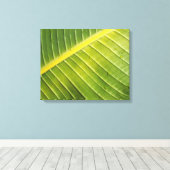 Groot tropisch blad met waterdruppeltjes van Rayad Canvas Afdruk (Insitu (Houten vloer))