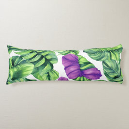 Groot Tropisch Paarse Plant Lichaamskussen