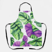 Groot Tropisch Paarse Plant Schort (Voorkant)
