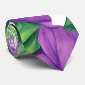 Groot Tropisch Paarse Plant Stropdas (Opgerold)