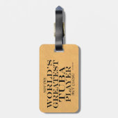 Groot Tuba Player Sluiten Bagagelabel (Achterkant verticaal)