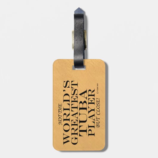 Groot Tuba Player Sluiten Bagagelabel (Achterkant verticaal)