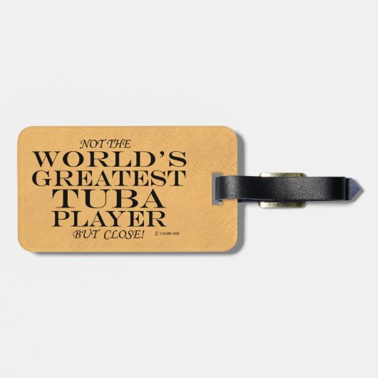 Groot Tuba Player Sluiten Bagagelabel (Achterkant horizontaal)
