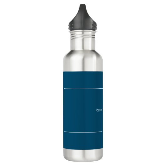 Groot Uitstekend Jouw naam Ocean Blue White Custom Waterfles (Links)