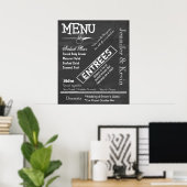 Groot uitziend retro krijtbord trouwmenu poster (Thuiskantoor)