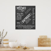 Groot uitziend retro krijtbord trouwmenu poster (Keuken)
