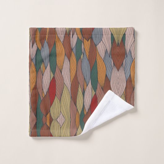 Groot uniek patroon met roze Oranje bruin groen Bad Handdoek (Wasdoekje)