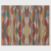 Groot uniek patroon met roze Oranje bruin groen Cadeaupapier (Vlak)