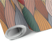 Groot uniek patroon met roze Oranje bruin groen Cadeaupapier (Rol Hoek)