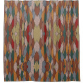 Groot uniek patroon met roze Oranje bruin groen Douchegordijn (Voorkant)