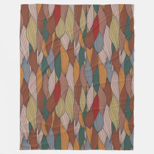 Groot uniek patroon met roze Oranje bruin groen Fleece Deken (Voorkant)