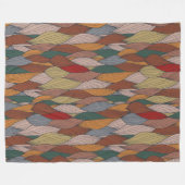 Groot uniek patroon met roze Oranje bruin groen Fleece Deken (Voorkant (Horizontaal))