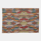 Groot uniek patroon met roze Oranje bruin groen Theedoek (Horizontaal)