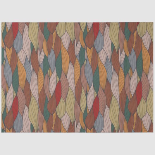 Groot uniek patroon met roze Oranje bruin groen Tissuepapier (Voorkant)