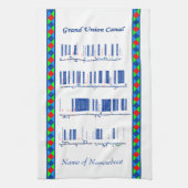 Groot Uniekanaal UK Inland Waterway Route Blue Theedoek (Verticaal)