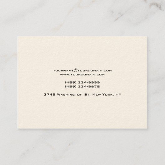 Groot Unieke Signature Cream Visitekaartje (Achterkant)